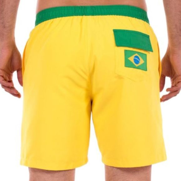 NWT Tipsy Elves Brazil Flag Swim Suit Trunks Med - Picture 3 of 3